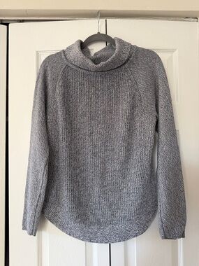 LOFT Heather Gray Cowl Neck Sweater